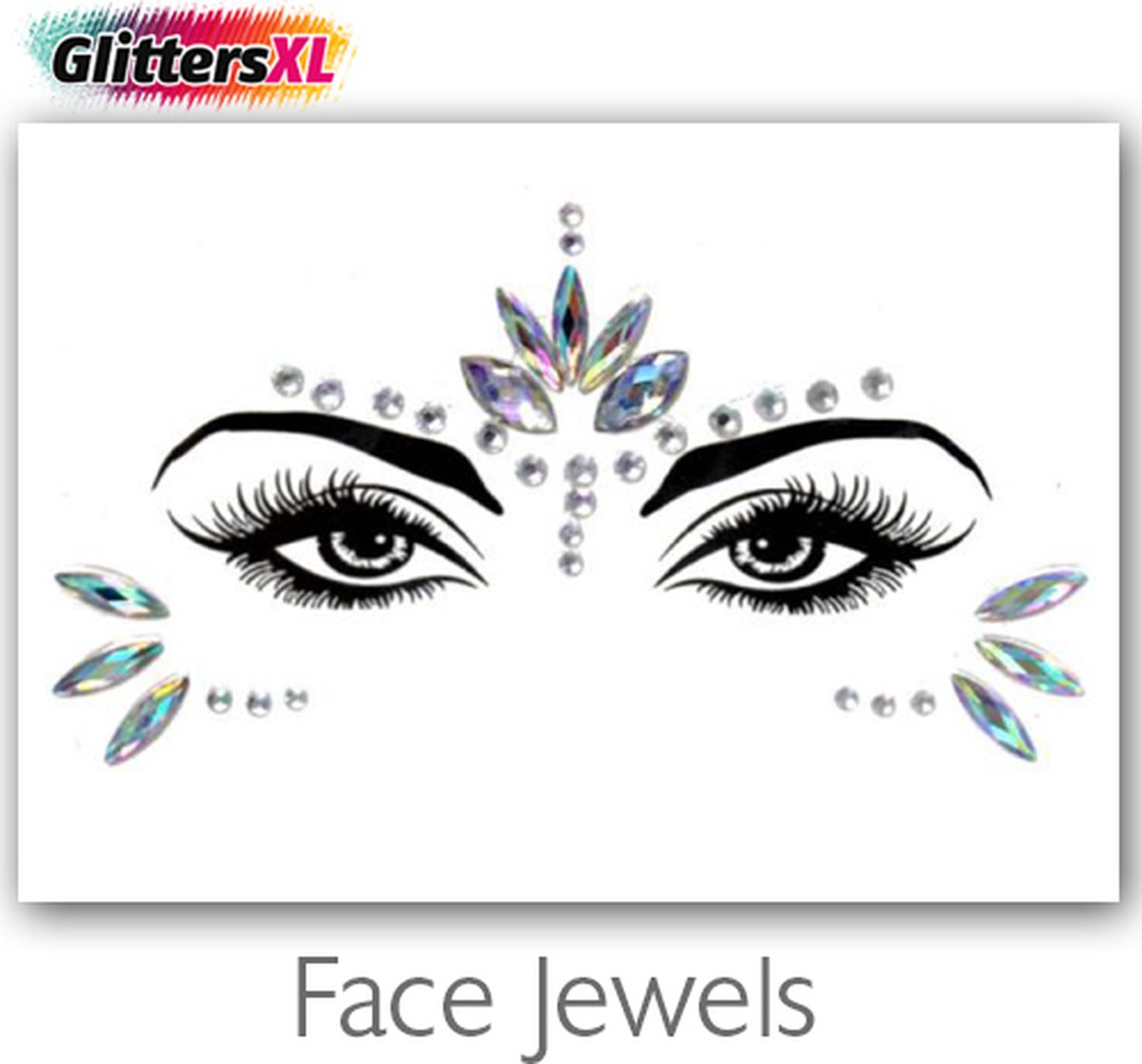 GlittersXL - Festival Diamant Face Jewels (Zilver) [Dots Strass Steentjes met zelfklevend Plaklaag - Sticker Diamantjes voor Lichaam en Gezicht - Festival tattoo set outfit diamand glitter - Juwelen Face Glitterstiften tattoos kinderen]